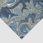 Blue White Gold Chic Swirl Moderne Hochzeit Seidenpapier (Ausschnitt)