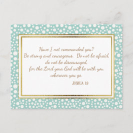 Blue White Gold Christlich Bible Verse Postcard Postkarte