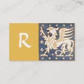 BLUE WHITE GOLD FANTASY GRIFFIN MONOGRAMM VISITENKARTE (Rückseite)
