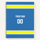 Blue, White & Gold Football Team Spiral Notizblock (Vorderseite)
