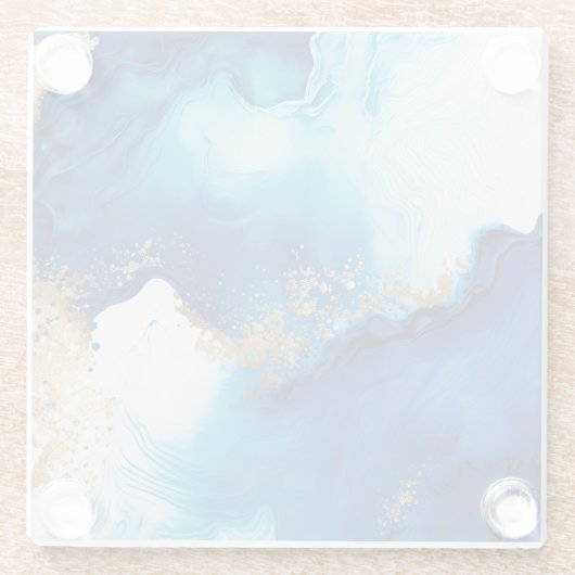 Blue White Gold Infusion Glasuntersetzer (Rückseite)