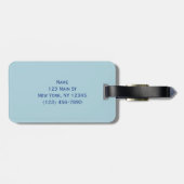 Blue White Gold Marmor Gepäckanhänger (Rückseite horizontal)