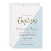 Blue White Gold Modern Baby Boy Foto Taufe