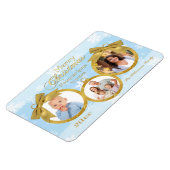 Blue White Gold Ornamente Weihnachts Foto Magnet (Linke Seite)