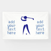 Blue White Golf Player Stil Custom Sports Banner (Horizontal)