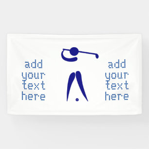Blue White Golf Player Stil Custom Sports Banner
