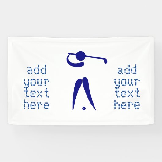 Blue White Golf Player Stil Custom Sports Banner (Horizontal)