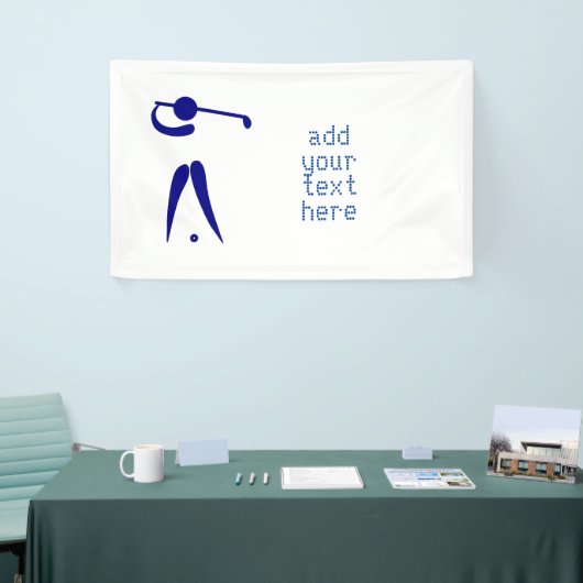 Blue White Golf Player Stil Custom Sports Banner (Messeveranstaltung)
