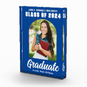 Blue White Graduate Arch Moderner Abschluss Fotoblock (Rechts)