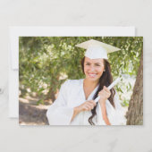 Blue White Graduate Foto Modernes, feiner Abschlus Ankündigung (Rückseite)