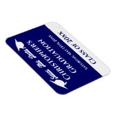 Blue White Graduation Cap Save the Date Magnet (Rechte Seite)
