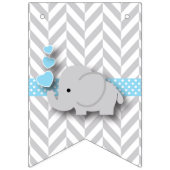Blue, White Gray Elephant Baby Dusche Wimpelkette (Erste Fahne)