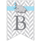 Blue, White Gray Elephant Baby Dusche Wimpelkette (Dritte Fahne)