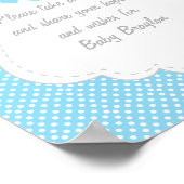Blue, White Gray Elephant Baby Shower Poster (Ecke)