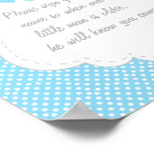 Blue, White Gray Elephant Baby Shower Poster 2 (Ecke)