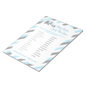 Blue, White & Gray Elephant Baby Shower - Spiel 2 Notizblock (angewinkelt)