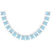 Blue, White Gray 🐘 Elephant Baby - Taufen Wimpelkette (Alle)