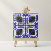 Blue White Gray Ethnic Boho African Tribal Muster Fliese