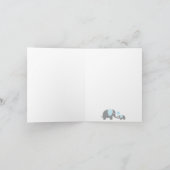 Blue, White Gray Stripe Elephant Vielen Dank Dankeskarte (Innenseite)
