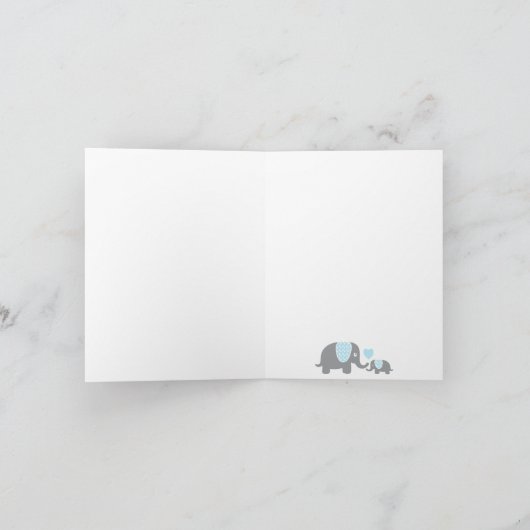 Blue, White Gray Stripe Elephant Vielen Dank Dankeskarte (Innenseite)