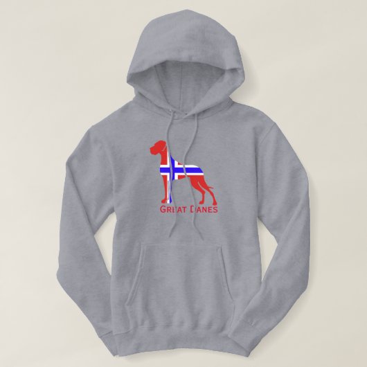 Blue white Great Dane Hoodie (Design vorne)