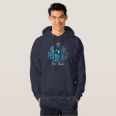Blue white Great Dane Hoodie (Vorne ganz)