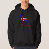 Blue white Great Dane Hoodie (Vorderseite)