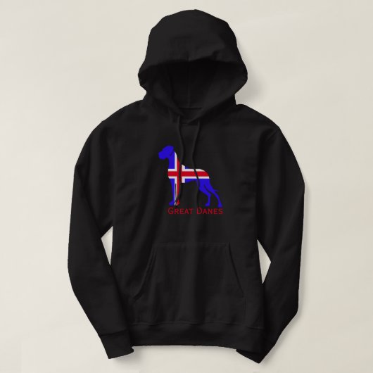 Blue white Great Dane Hoodie (Design vorne)