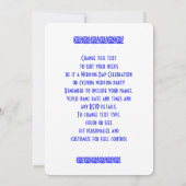 Blue White Greece Meander Key Personalisierte Hoch Einladung (Rückseite)