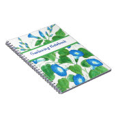 Blue, White, Green Spirale Notebook, Morning Glory Notizblock (Rechte Seite)
