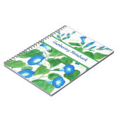 Blue, White, Green Spirale Notebook, Morning Glory Notizblock (Linke Seite)