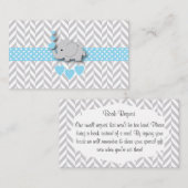 Blue White Grey Elephant Baby Shower Buy Request Begleitkarte (Vorne/Hinten)