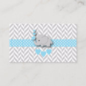 Blue White Grey Elephant Baby Shower Buy Request Begleitkarte (Vorderseite)