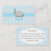 Blue White Grey Elephant Book Request Begleitkarte (Vorne/Hinten)