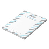 Blue, White Grey Stripe Elefant - Ratschläge Notizblock (Rotiert)