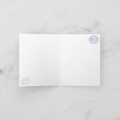 Blue White Hand Drawing Muscheln Beach Sommer Karte (Innenseite)