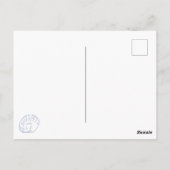 Blue White Hand Drawing Muscheln Beach Sommer Postkarte (Rückseite)