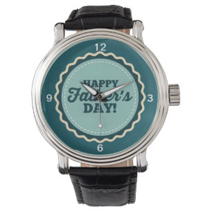 Blue White Happy Vatertag Vater Armbanduhr