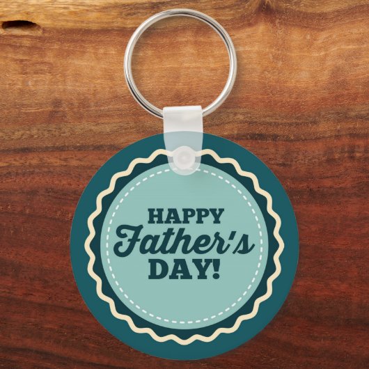 Blue White Happy Vatertag Vater Schlüsselanhänger (Vorderseite)