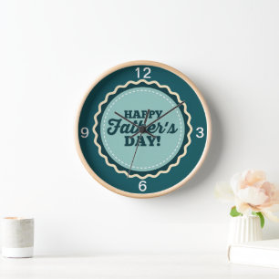 Blue White Happy Vatertag Vater Uhr