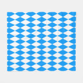 Blue White Harlequin Diamonds Schachbretts Design Fleecedecke (Vorderseite (Horizontal))