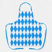 Blue White Harlequin Diamonds Schachbretts Design Schürze (Vorderseite)