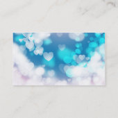 BLUE WHITE HEARES LAYERS BOKEH DIGITAL WALLPAPIER VISITENKARTE (Rückseite)