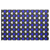 Blue White Hearts Black Stoff (Fat Quarter (45,7 x 55,9 cm))