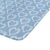 Blue White Hearts Pattern Schneidebrett (Ecke)