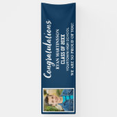Blue White High School Uni-Abschluß Foto Banner (Vertikal)