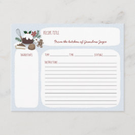 Blue + White Holiday Backen Rezept Karte