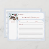Blue + White Holiday Backen Rezept Karte (Vorne/Hinten)