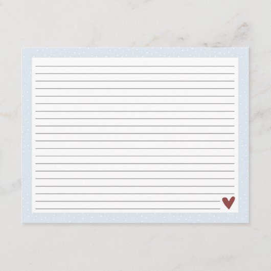 Blue + White Holiday Backen Rezept Karte (Rückseite)