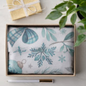 BLUE & WHITE HOLIDAY BOWS SEIDENPAPIER (Geschenk)